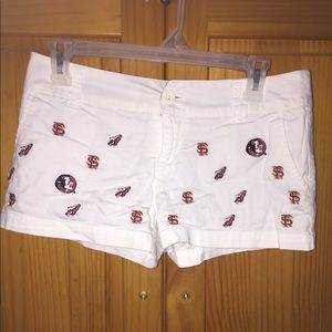 White detailed shorts